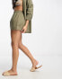 South Beach high waist beach short in khaki