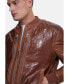 Фото #2 товара Men's Fashion Leather Jacket, Crocodile Whiskey
