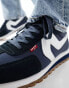 Levi's Stryder trainer in navy suede mix with logo