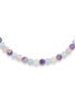 Фото #2 товара Bling Jewelry plain Simple Western Jewelry Mixed Amethyst Aquamarine and Rose Quartz Matte Round 10MM Bead Strand Necklace For Women Silver Plated Clasp 20 Inch