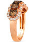ფოტო #3 პროდუქტის Chocolate Diamond & Nude Diamond Three Row Ring (1-1/2 ct. t.w.) in 14k Rose Gold