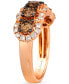 Фото #3 товара Chocolate Diamond & Nude Diamond Three Row Ring (1-1/2 ct. t.w.) in 14k Rose Gold