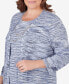 Plus Size A Fresh Start Space Dye Two In One Sweater with Necklace