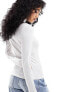 & Other Stories long sleeve high neck stretch top in soft white