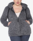 Фото #1 товара Plus Size Hooded Sherpa Jacket