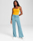 ფოტო #1 პროდუქტის Women's Scuba Wide-Leg Tie-Waist Pants, Created for Macy's