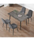 Sturdy MDF Dining Table with 4 Cushioned Medieval-Style Side Chairs