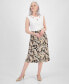 Petite Printed Pull-On Midi Skirt