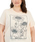 ფოტო #3 პროდუქტის Trendy Plus Size Daisy Graphic T-Shirt
