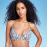 Women's Underwire Chain Strap Detail Bikini Top - Shade & Shore Blue Snake