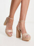 Фото #3 товара Glamorous espadrille platform heel sandals in beige