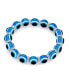 Turkish Translucent Aqua Blue Evil Eye Glass Bead Stretch Bracelet For Women Rondelle Crystal Spacers For Protection And Good Luck