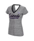 Фото #3 товара Women's Black Colorado Rockies Halftime Back Wrap Top V-Neck T-shirt