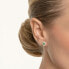 Sparkling yellow gold earrings with green zircons 14/210.240/3ES