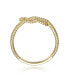 ფოტო #2 პროდუქტის 14K Gold Plated/White Gold Plated Cubic Zirconia Cocktail Ring