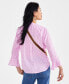 Petite Printed 3/4-Sleeve Pintuck Top, Created for Macy's Wine Block, PS - фото #4