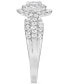 Фото #3 товара Diamond Princess Double Halo Triple Row Engagement Ring (1 ct. t.w.) in 14k White Gold