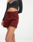 French Connection belted linen blend shorts in rust