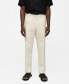 ფოტო #1 პროდუქტის Men's Pleated Cotton Linen Trousers
