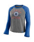 Women's Heathered Gray and Heathered Royal Florida Gators Competitive Edge Cropped Raglan Long Sleeve T-shirt