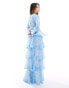 Фото #2 товара Pretty Lavish cut-out maxi dress in blue floral