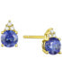 ფოტო #26 პროდუქტის Sapphire (7/8 ct. t.w.) & Diamond Accent Stud Earrings in 14k Yellow Gold (Also in Emerald, Ruby, Morganite & Tanzanite)