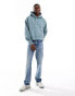 Фото #2 товара Abercrombie & Fitch cropped vintage blank hoodie in grey blue