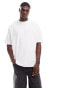 ASOS DESIGN oversized t-shirt in heavyweight 220gsm white with back print