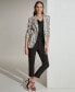 Фото #7 товара Women's Printed Stretch Twill Long-Sleeve Blazer