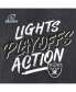 Men's Heathered Charcoal Las Vegas Raiders 2021 Nfl Playoffs Bound Lights Action T-shirt