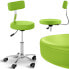Фото #1 товара Krzesło taboret hoker kosmetyczny z oparciem na kółkach do 150 kg TERNI zielony