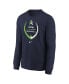 ფოტო #3 პროდუქტის Toddler Boys and Girls College Navy Seattle Seahawks Icon Long Sleeve T-shirt