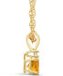 Фото #3 товара Macy's citrine (1/2 ct. t.w.) and Diamond Accent Pendant Necklace in 14K Yellow Gold or 14K White Gold