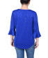 ფოტო #2 პროდუქტის Petite 3/4 Bell Sleeve Top with Hardware