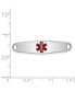 Sterling Silver Rhodium-plated Medical ID Plate Bracelet