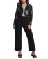 ფოტო #12 პროდუქტის Women's Rochelle Cropped Faux-Leather Moto Jacket