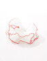 ASOS DESIGN scrunchie with plisse detail in white with red edges