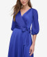 Фото #9 товара Women's Faux-Wrap Balloon-Sleeve Belted Dress