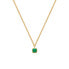 Фото #1 товара Fine Gold Plated Necklace with Green Agate and Diamond Gemstones DN197