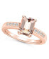 ფოტო #1 პროდუქტის Morganite (1-3/8 ct .t.w.) and Diamond (1/8 ct .t.w.) Ring in 14K Yellow Gold