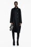 High neck wool blend coat