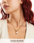 Фото #1 товара Lost Souls stainless steel t-bar with pearl pendant necklace in 18k gold plated