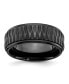 Фото #1 товара Black Zirconium Polished Grooved Wedding Band Ring