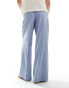 Фото #5 товара ASOS DESIGN smart loose leg trousers in dusty blue pin stripe