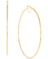 ფოტო #3 პროდუქტის Polished Bridge Large Hoop Earrings in 10k Gold (70mm)