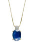 Sapphire (1-1/2 ct. t.w.) and Diamond Accent Oval Pendant Necklace in 14k Yellow Gold (Also Available in Ruby and Emerald)