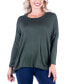 ფოტო #1 პროდუქტის Women's Oversized Long Sleeve Dolman Top