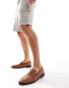 Фото #2 товара London Rebel X wide fit wide fit faux leather woven loafers in tan