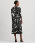 Women's Floral Surplice Jersey Dress