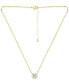 Cubic Zirconia Princess & Marquise Cluster Pendant Necklace, 16" + 2" extender, Created for Macy's